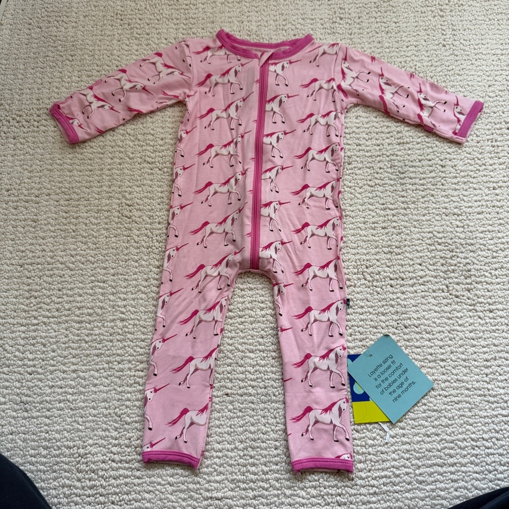 Kickee Pants Pink Unicorn Footie